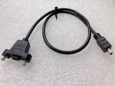 Mini公對母延長 可鎖面板 Mini USB公轉母延長線 MiniB公轉母 MINI延長線 U2-050-0.5M