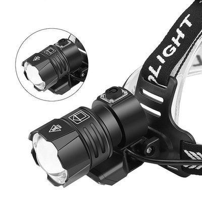 新款P90 伸縮強光頭燈 TYPE-C USB充電戶外照明頭燈 露營釣魚工作燈 XHP90 30W b10
