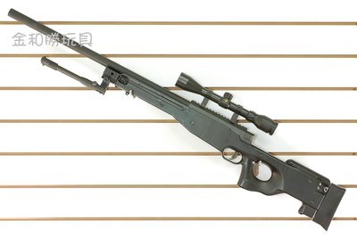 JHS（（金和勝 槍店））黑色 WELL 含狙擊鏡.腳架 AWP 空氣狙擊槍 MB01 6611