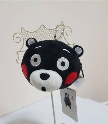 日本吉祥物 正版 雷射標籤球型立體款熊本熊 Kumamon 拉鍊造型錢包 零錢包 收納小物 吊飾鑰匙圈書包配件 禮物 黑
