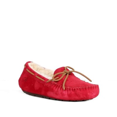 現貨 澳洲 Ugg DAKOTA 女生 羊毛 拖鞋 平底鞋 樂福鞋 包鞋 紅色 過年 喜氣 23cm/6號