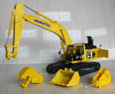 [丸山建機模型店]---KOMATSU PC500LC-10MO 1/43 怪手挖土機模型+3種手工工具模型