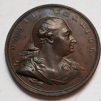 英國銅章 1772 UK David Garrick Bronze Medal by L. Pingo.