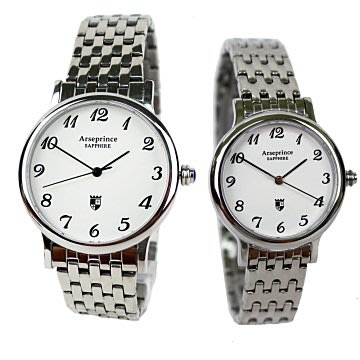 [時間達人]對錶特價 一對 Arseprince都會經典格調時尚對錶 藍寶石玻璃 不鏽鋼錶帶 精選日本進口石英機芯 防水
