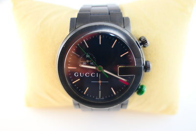 [吉宏精品交流中心]GUCCI YA101331 G-CHRONO 43mm 鍍黑 計時碼錶