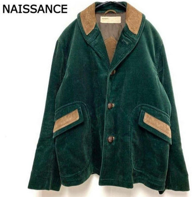 日本 裏原宿 NAISSANCE 熊谷隆志 綠色 燈芯絨 麂皮領 外套 大衣