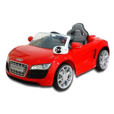 [家事達] Audi奧迪R8 兒童可遙控電動車 (紅/白色) 特價 授權車