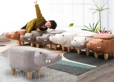 可收納鱷魚款 實木腳凳創意鱷魚換鞋凳沙發凳設計師傢俱儲物矮凳試鞋凳收納腳凳
