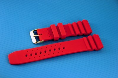 艾曼達精品~超值高質感24mm矽膠錶帶替代原廠搶錢貴貨citizen,seiko潛水錶帶,紅色標