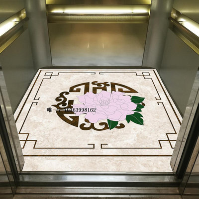 塑膠地板電梯地板地墊仿大理石花紋地板卷材定制logo耐磨PVC塑膠轎廂地毯地磚