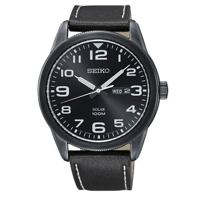 【金台鐘錶】SEIKO 精工 軍事風 太陽能 型男腕錶 SNE477P1