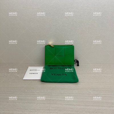 30年老店 預購 BOTTEGA VENETA ZIPPED CARD CASE 拉鍊 卡夾 零錢包 綠色 大格 651393 BV
