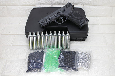 [01] UMAREX M&amp;P9 鎮暴槍 11mm CO2槍 + CO2小鋼瓶 + 鎮暴彈 + 加重彈 +橡膠彈 +鋁彈