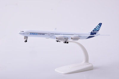 飛機模型20cm帶輪子空客A340原型機合金材質飛機模型擺件 Airbus A340-600