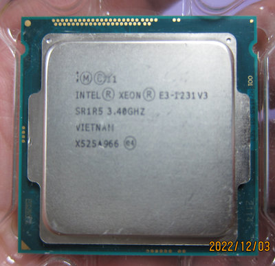 【1150腳位】Intel® Xeon® 處理器 E3-1231 v3 8M 快取記憶體，3.40 GHz 四核八執行緒