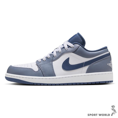 Nike AIR JORDAN 1 LOW 男鞋 休閒鞋 白藍【運動世界】553558-414
