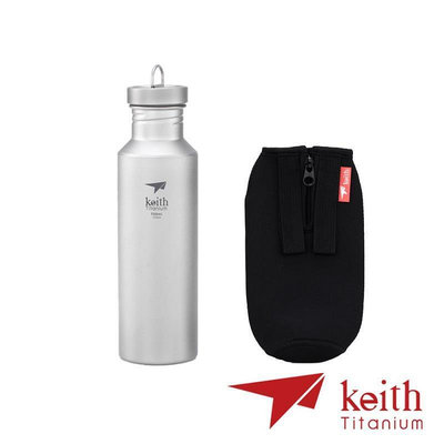 Keith 純鈦運動水壺 700ml 附隔熱水壺套 Ti3032 戶外 露營 登山 馬克杯 不銹鋼杯 隔熱杯