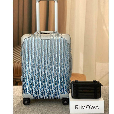 中古正品（98成新）DIOR AND RIMOWA 漸層藍色 登機箱 行李箱 1DRTR002YWX_H00E-森漫奇品屋