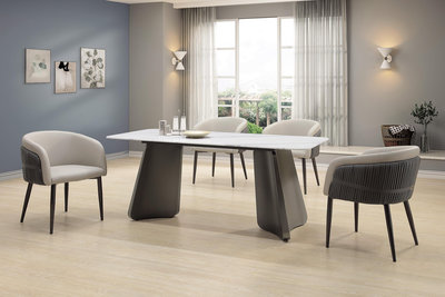 ☆[新荷傢俱] Y 459☆高質感 岩板6尺桌 岩板餐桌 6尺餐桌 耐熱餐桌 造型餐桌