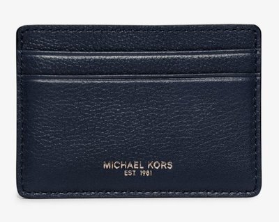 全新美國精品名牌 Michael Kors Men MK深藍色低調經典款名片夾，附原廠禮盒，低價起標無底價！本商品免運！