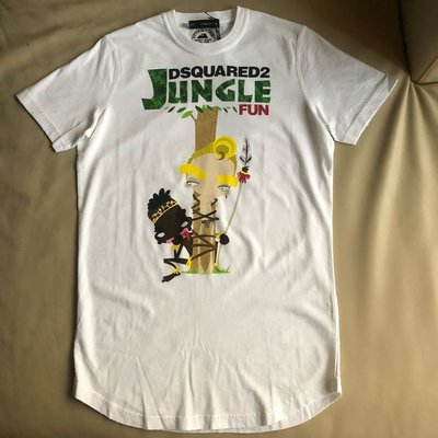 [品味人生2]保證全新正品 Dsquared2 D2 白色 Jungle Fun   短袖T恤 短 T size S