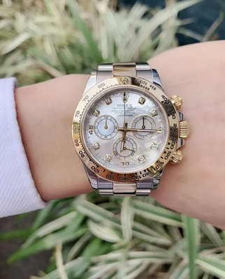 【COCO 精品專賣】Rolex 勞力士 Rolex Daytona 116503點鑽貝殼面 半金白 機械腕錶