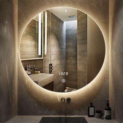 現貨熱銷-智能新款歐式浴室le鏡衛生間化妝壁掛衛浴鏡帶燈觸摸防霧發光鏡1爆款