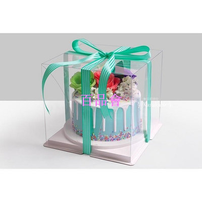 【百品會】 ∮春日部∮4吋/6吋/8吋透明pet蛋糕盒 韓式裱花擠花包裝盒 聖誕薑餅屋 透明蛋糕盒 塑膠盒蛋糕戚風西點盒