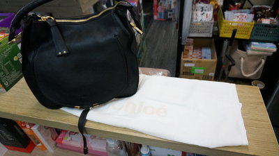 ↖有購便宜↘Chloe Marcie Hobo Leather Handbag 皮革新月包 黑色，特價$34,999