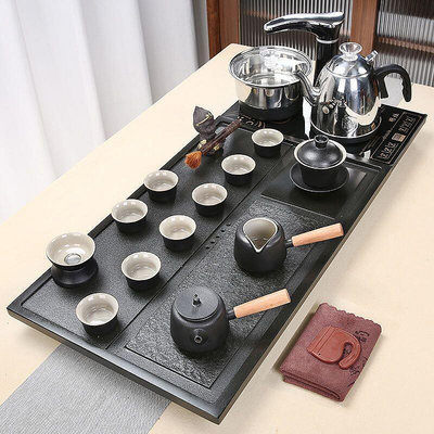 烏金石茶盤茶具套裝茶幾家用客廳現代簡約然整塊茶臺茶具套 KJZQ