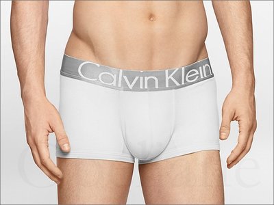 Calvin Klein 男內著卡文克萊棉質寬褲頭腰大CK LOGO 白色短版四角褲平口褲內褲 XL號 愛Coach包包