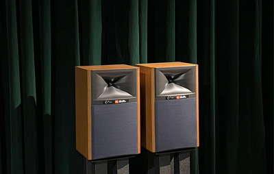 [ 沐耳 ] 美國經典 JBL 兩音路書架式揚聲器 4309：1吋號角，6.5吋低音，經典藍，胡桃木箱，超高頻調整器！