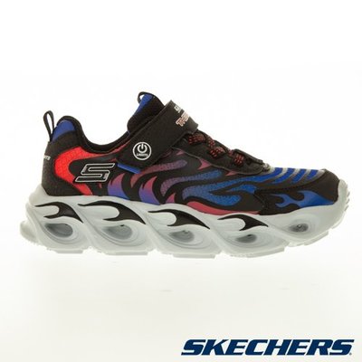 【鞋印良品】SKECHERS 男中大童運動鞋 THERMO-FLASH 炫彩燈鞋 有開關 400106LBKRB 黑藍紅