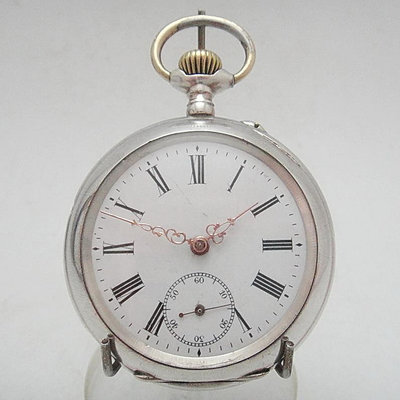 【timekeeper】 1920年瑞士製指橋機芯純銀手工精雕三門小秒針機械懷錶(免運)