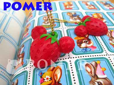 ☆POMER☆日本 PRAIRIE DOG 迪士尼 聯名合作 絕版正品 米老鼠 米奇頭 米妮 鮮紅 草莓 立體公仔 吊飾