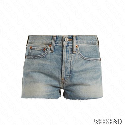 【WEEKEND】 RE/DONE The Short 經典 抽鬚 牛仔 短褲 熱褲 淺藍色