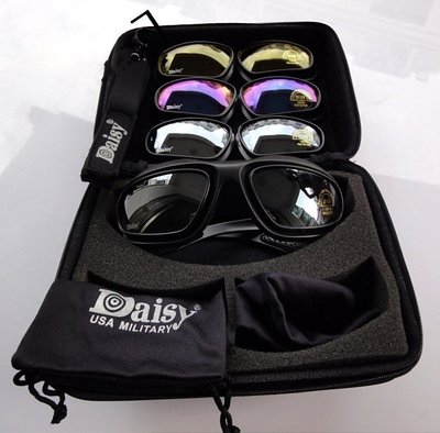 全新第五代美國 Daisy C5 護目鏡/騎行風鏡 專用抗彈 抗U/V 太陽眼鏡 鏡片可換