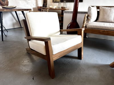 柚木單人扶手沙發 含椅墊(純棉)-Sandro Arm Chair 不含坐墊：高32cm 長66cm 深56cm