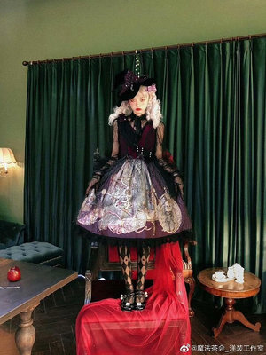 魔法茶會Lolita 魔女的盛宴op 樣衣 哥特吊帶洛麗塔