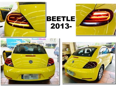 小亞車燈改裝＊全新 福斯 VW BEETLE 金龜車 2013- 呼吸流光跑馬 紅黑光柱尾燈 後燈