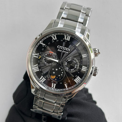 現貨 CITIZEN AP1050-81E 星辰錶 手錶 光動能 42mm 月相 黑色面盤 不鏽鋼錶帶 男錶女錶