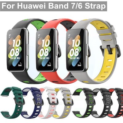 gaming微小配件-錶帶適用於 Huawei Band 7 矽膠透氣替換錶帶, 適用於 Huawei Band 6 Smart Watchb-gm