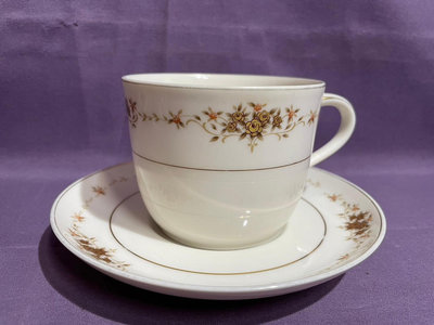【藏舊尋寶屋】日本 名瓷 Noritake  花卉紋象牙白瓷咖啡杯組(一元起標)0307448-179GS