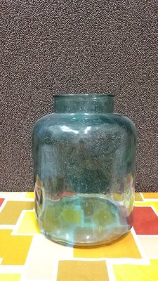 早期綠色玻璃罐糖果罐21x/17公分