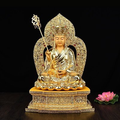 【熱賣精選】  銅佛像 神像 娑婆三聖 南無地藏王菩薩 法像莊嚴 銅鎏金（GA-3161）
