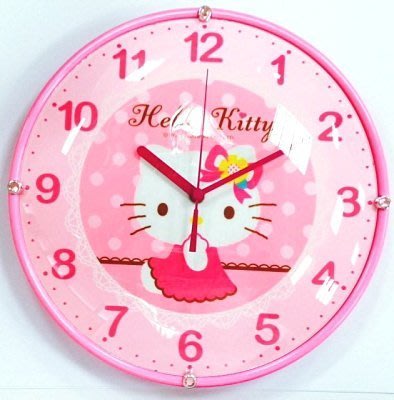 GIFT41 4165本通    重慶門市    Hello Kitty 凱蒂貓 壁鐘 掛鐘 粉色 JM-W568
