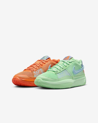 南🔥2024 5月 Nike Ja 1 Day 籃球 輕量 透氣 大童鞋 女鞋 鴛鴦 綠橘 DX2294-800
