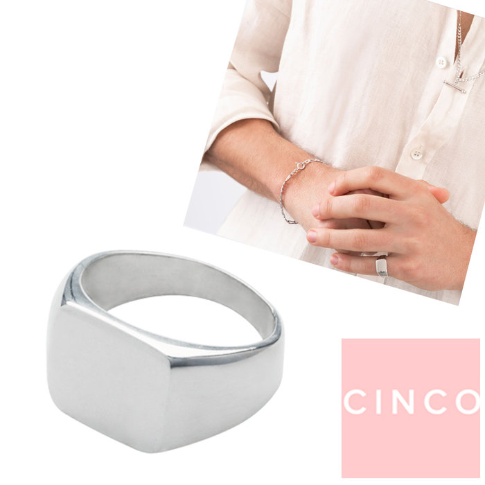 CINCO 葡萄牙精品 Giulia ring 925純銀戒指 方形素面戒指