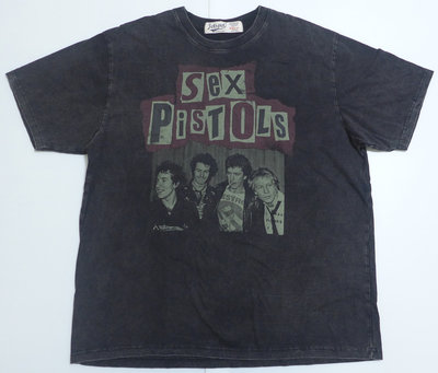 【Mr.17】Sex Pistols 性手槍樂團 水洗黑石洗刷舊做舊復古搖滾短袖T恤 寬版 T-SHIRT(JE010)
