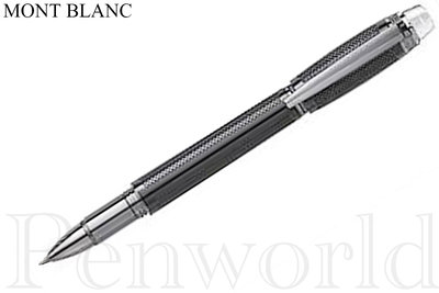 【Penwold】德國製 Mont Blanc萬寶龍 黑網平頭灰夾鋼珠筆 111288